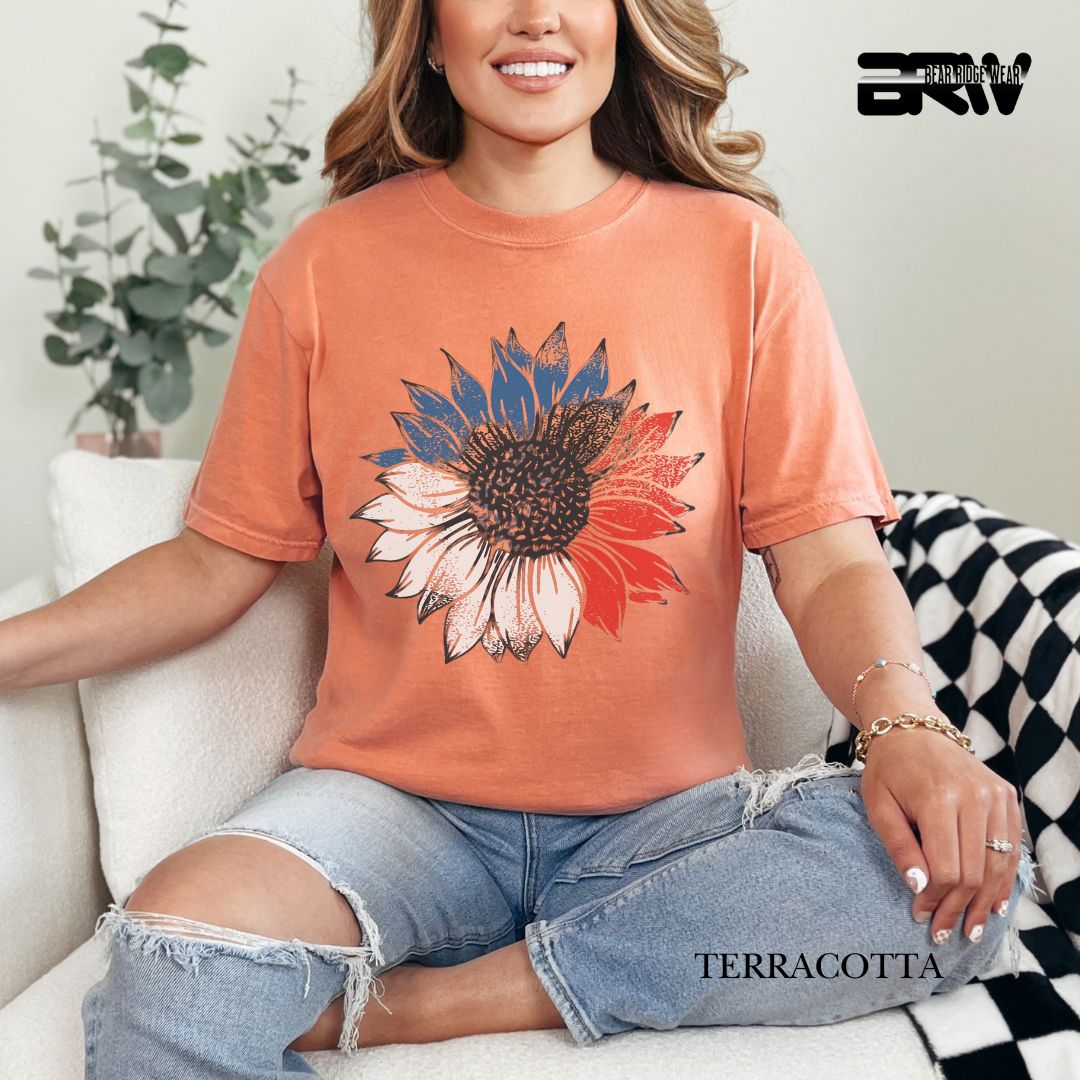 Sunflower- Patriotic Tee
