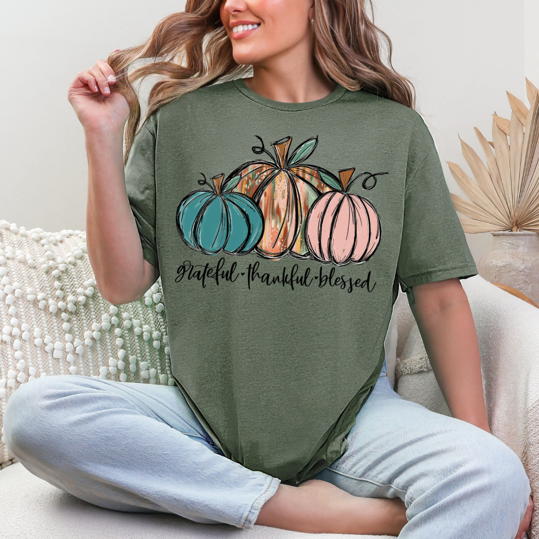 'Grateful Thankful Blessed' Fall Tee