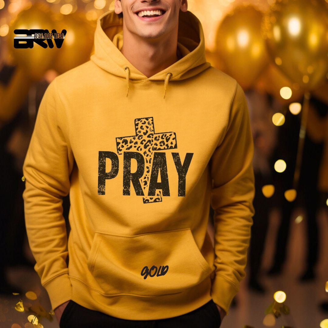 'Pray With Leopard Cross' Faith Hoodie