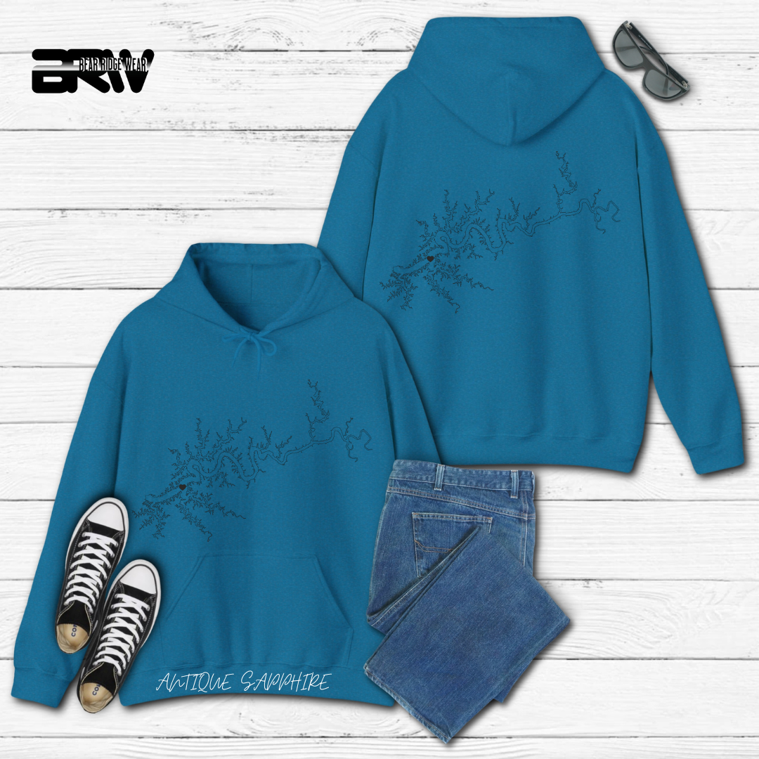 Minimalist Lake Cumberland Map Hoodie