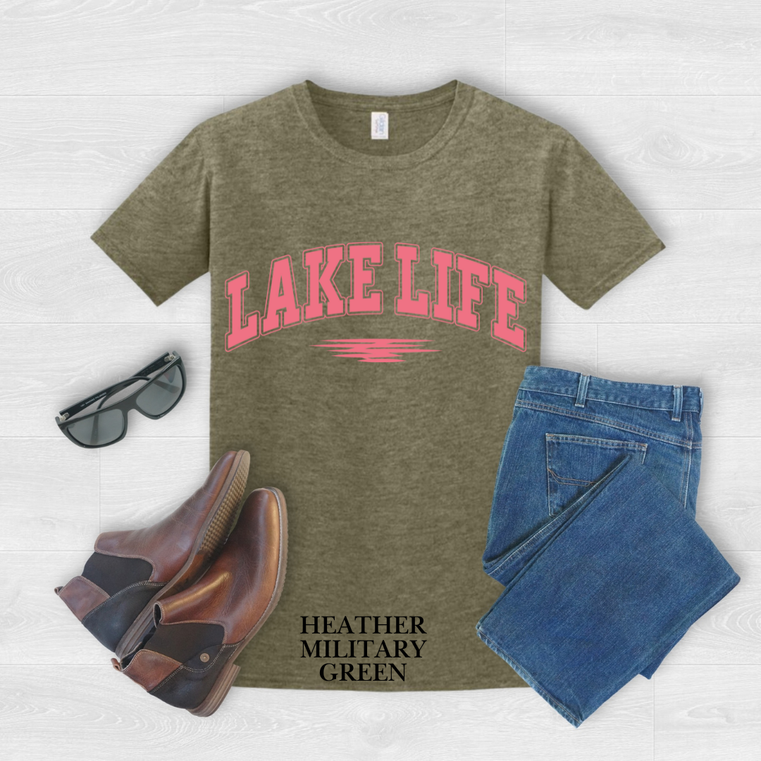 "Pink Stroke Lake Life " Tee