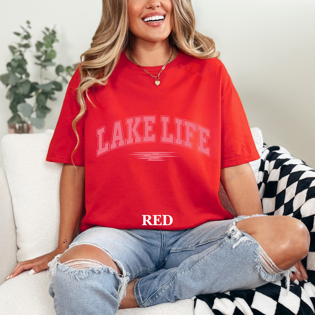 "Pink Stroke Lake Life " Tee