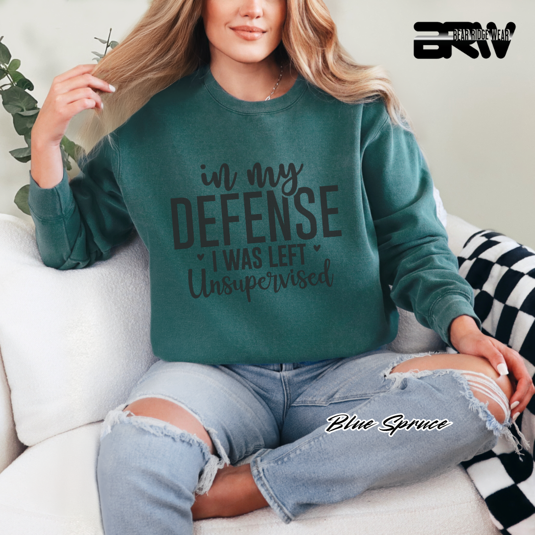 'In my defense, I was left unsupervised' Crewneck Sweatshirt