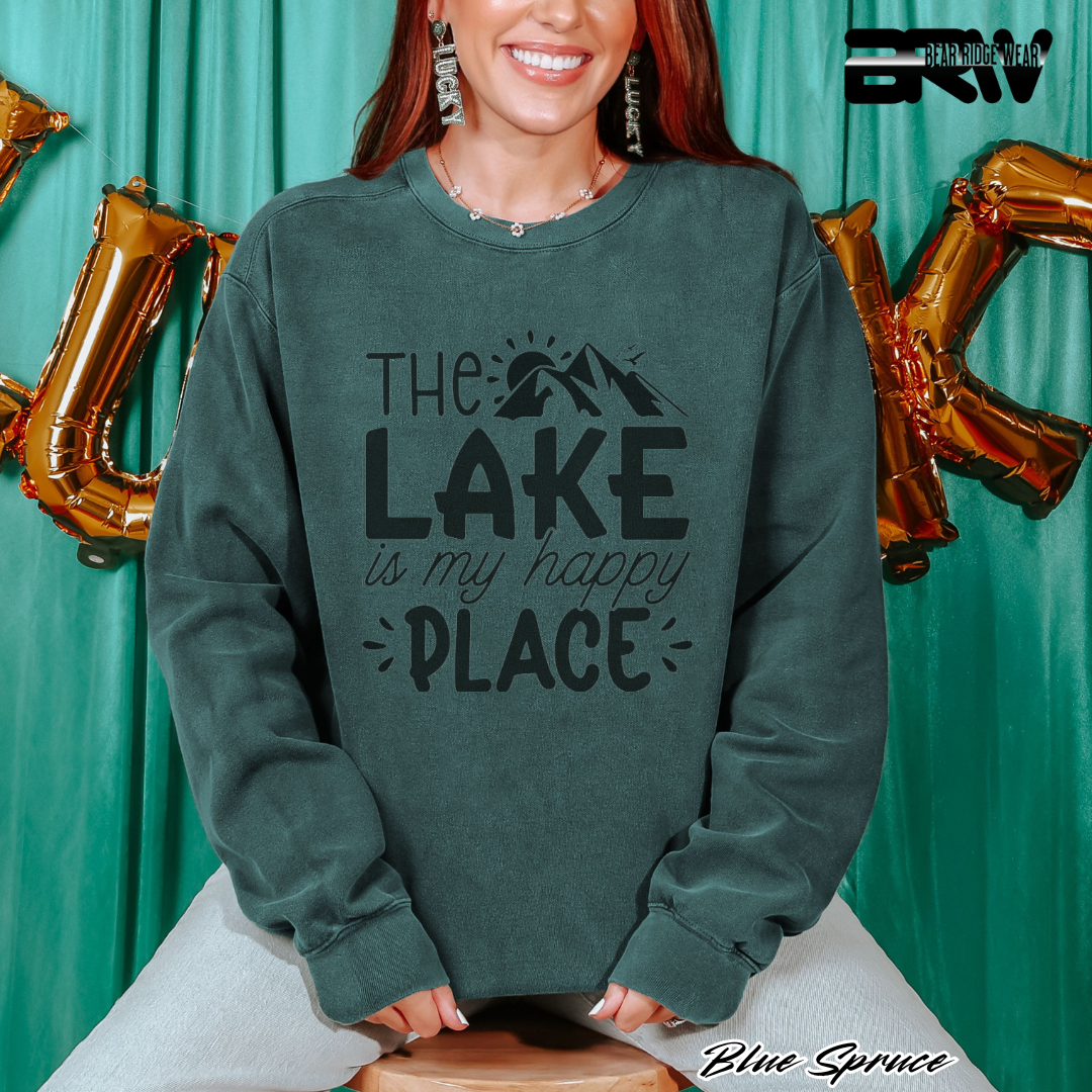 'The Lake Is My Happy Place' Crewneck Sweatshirt