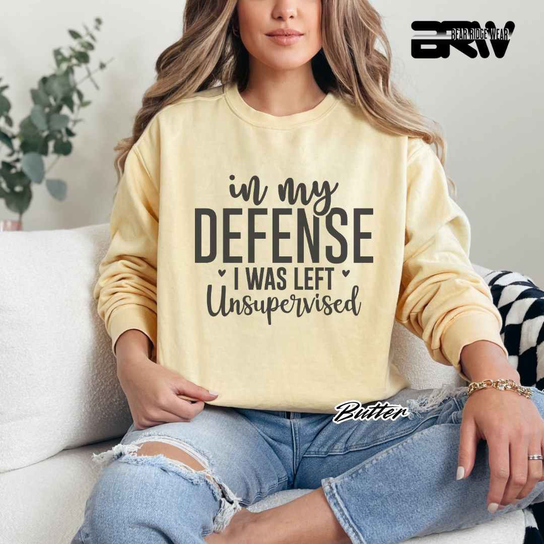 'In my defense, I was left unsupervised' Crewneck Sweatshirt
