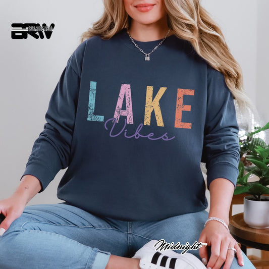 'Lake Vibes' Summer Long Sleeve Tee