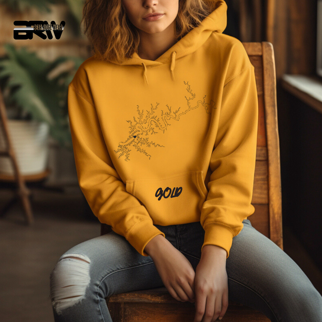 Minimalist Lake Cumberland Map Hoodie