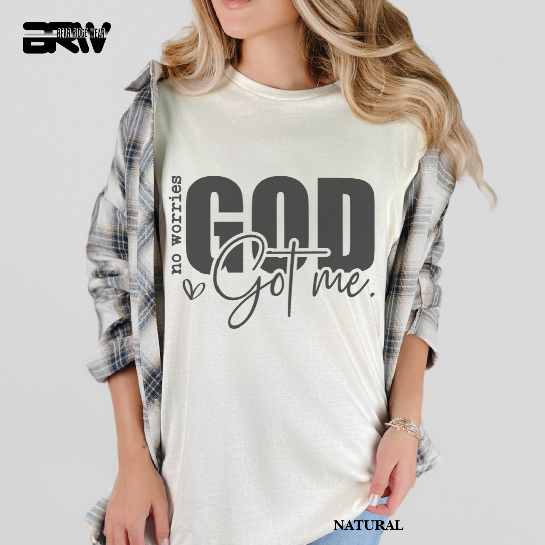 'No Worries God Got Me' Faith Tee
