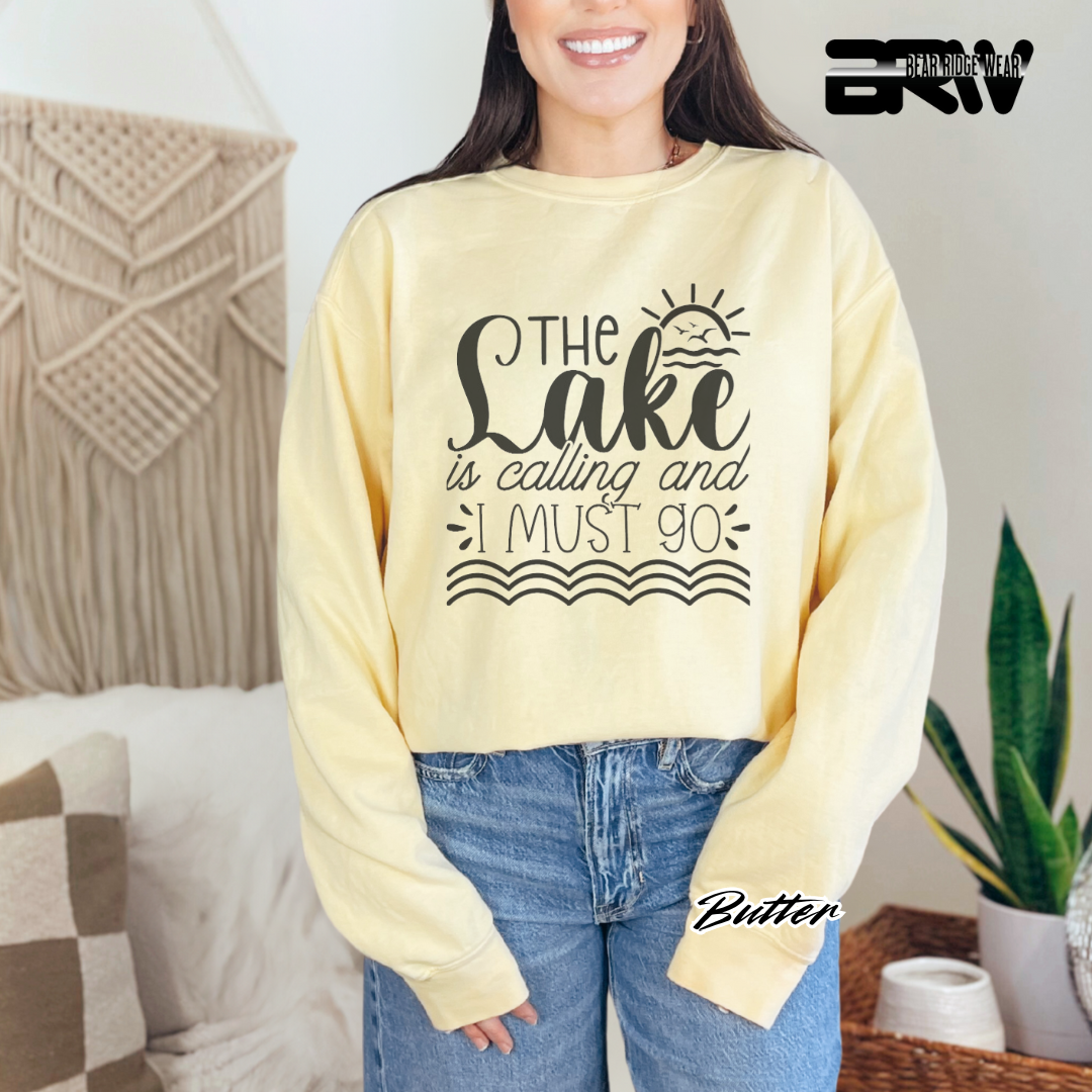 'The Lake Is Calling I Must Go' Crewneck Sweatshirt