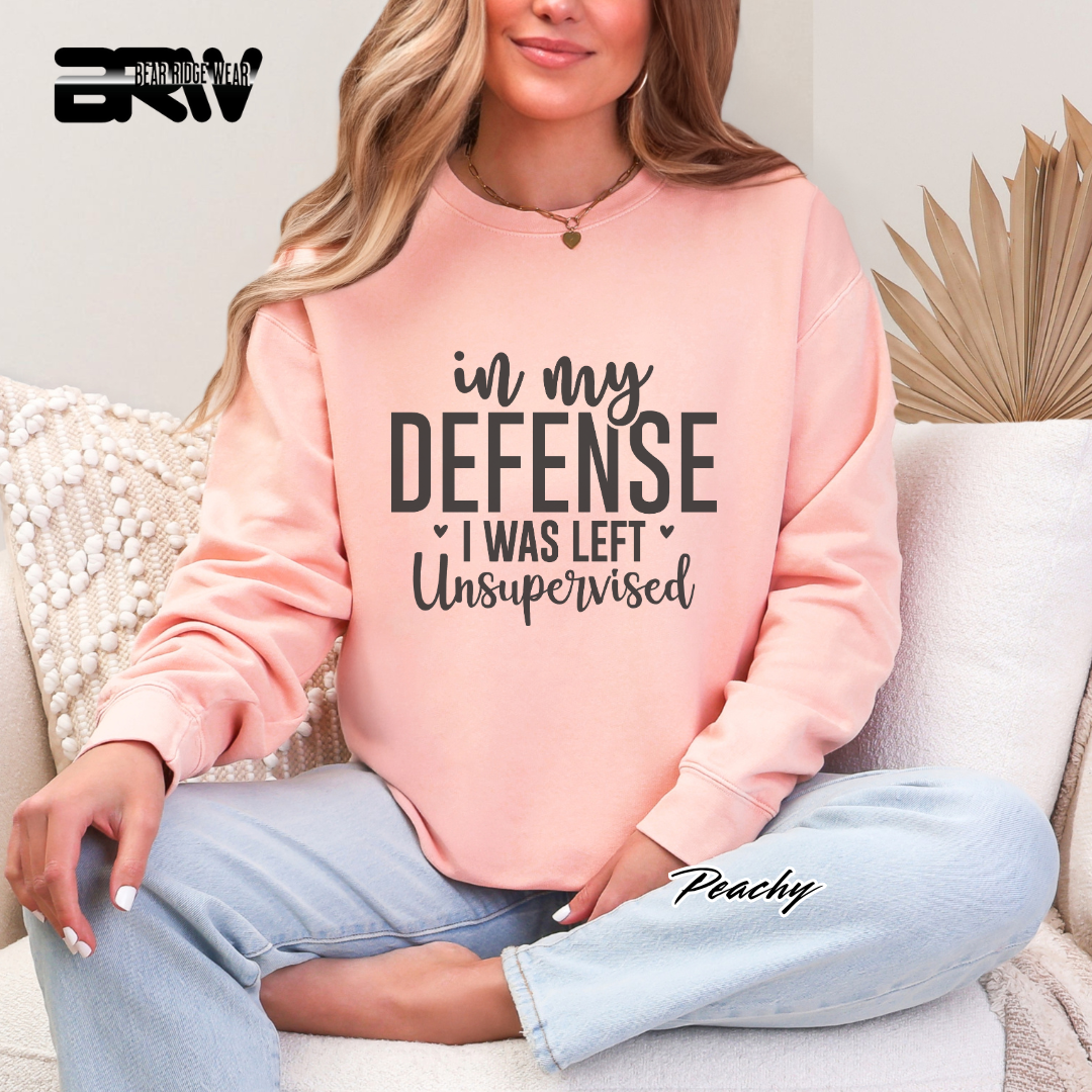 'In my defense, I was left unsupervised' Crewneck Sweatshirt
