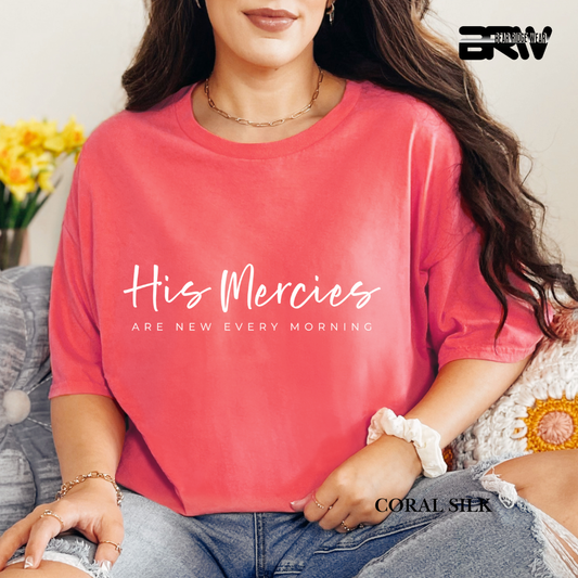 'His Mercies Are New Every Morning' White Faith Tee