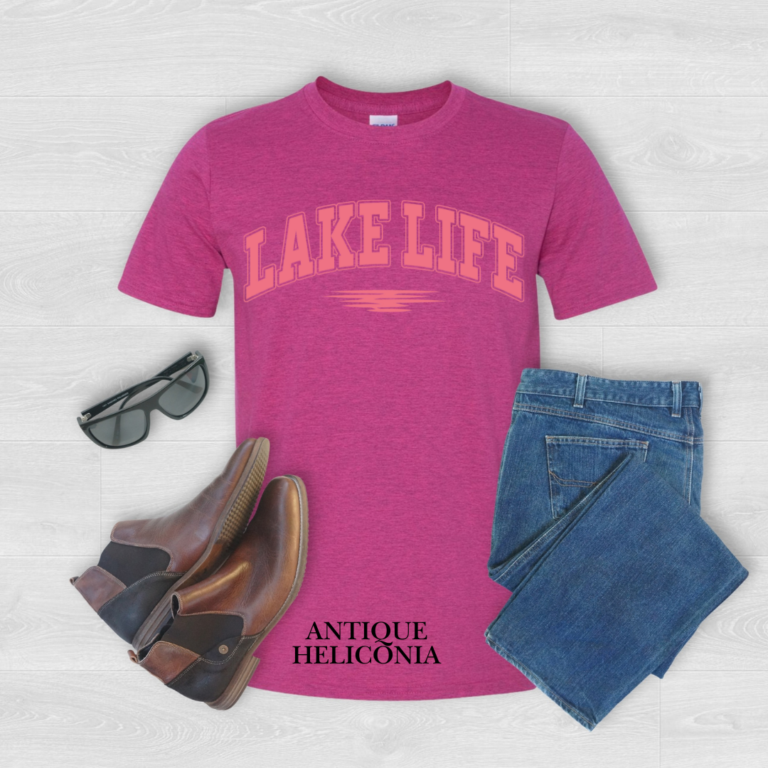 "Pink Stroke Lake Life " Tee
