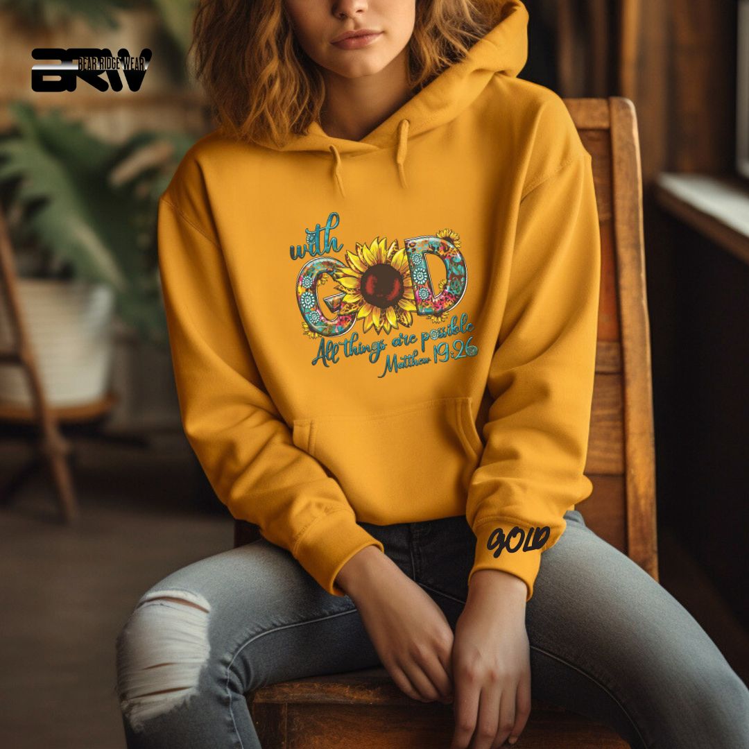 'With God All Things Are Possible'  Faith Hoodie