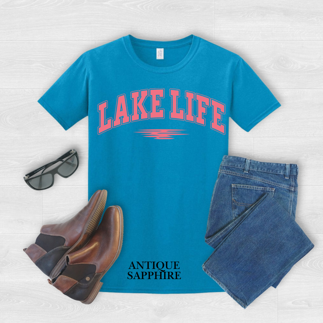 "Pink Stroke Lake Life " Tee