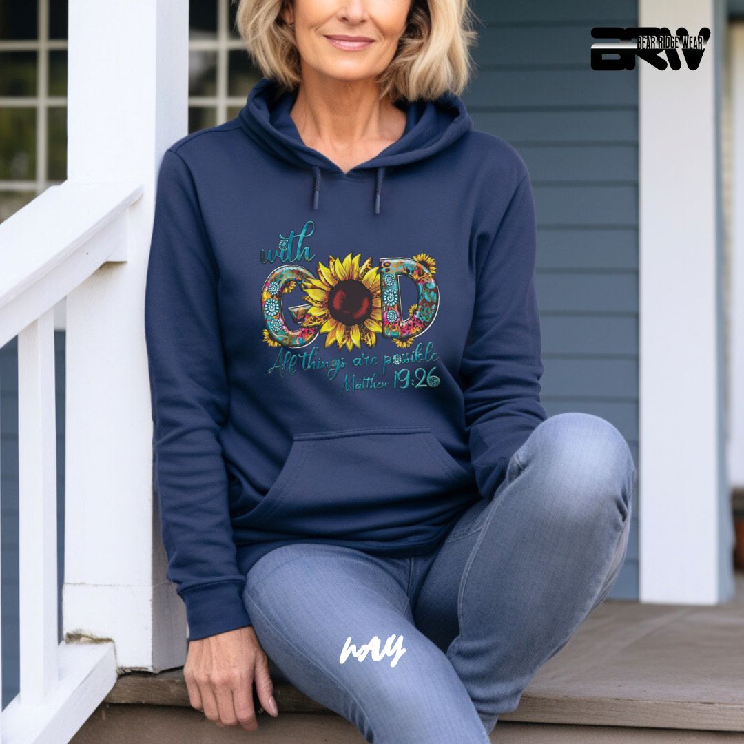 'With God All Things Are Possible'  Faith Hoodie
