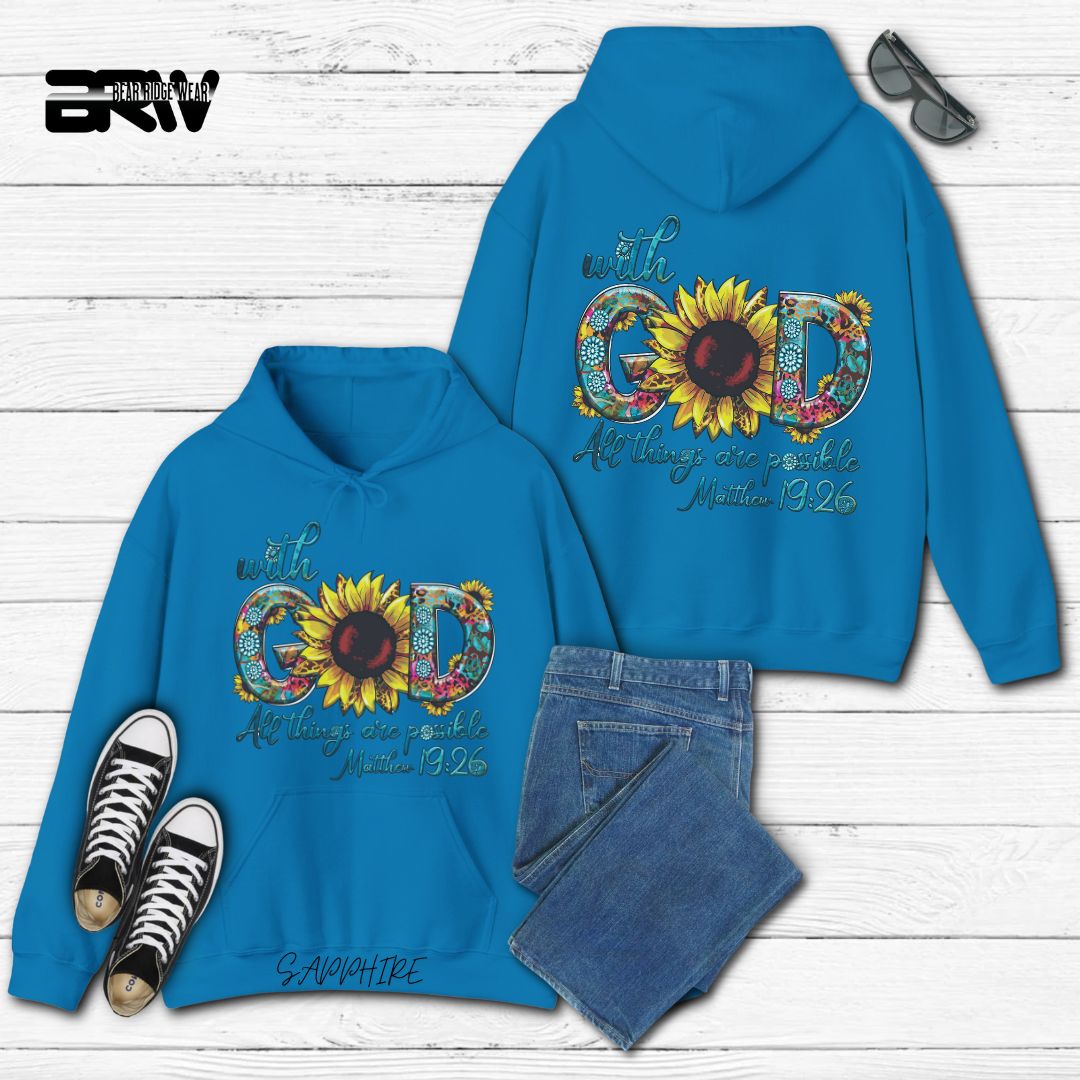 'With God All Things Are Possible'  Faith Hoodie