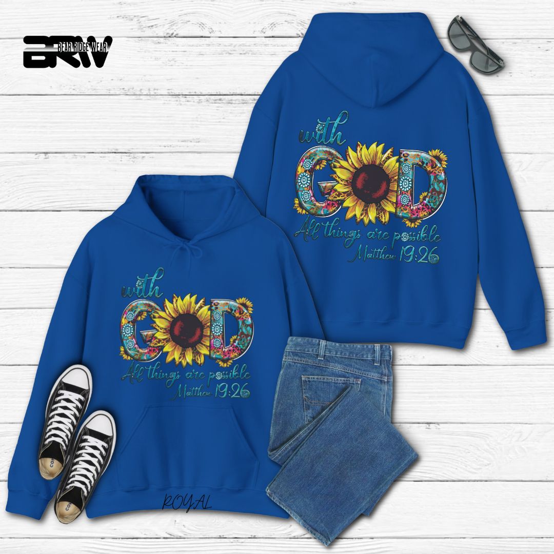 'With God All Things Are Possible'  Faith Hoodie