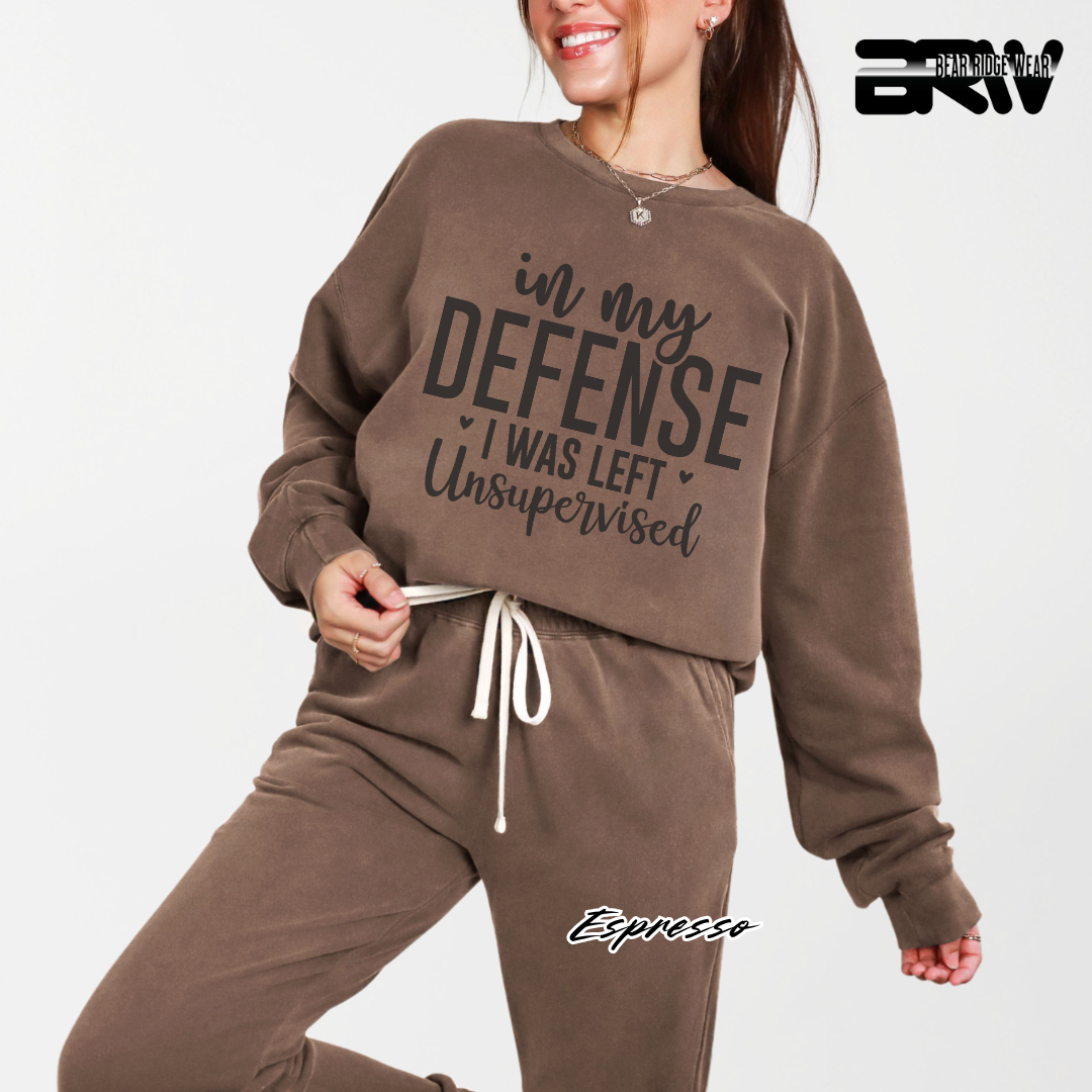 'In my defense, I was left unsupervised' Crewneck Sweatshirt