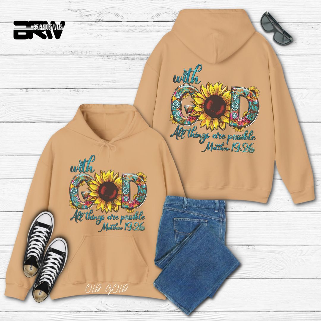'With God All Things Are Possible'  Faith Hoodie