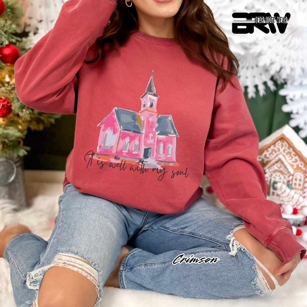 'It Is Well With My Soul' Black Faith Crewneck Sweatshirt