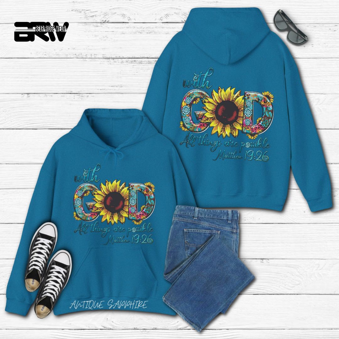 'With God All Things Are Possible'  Faith Hoodie