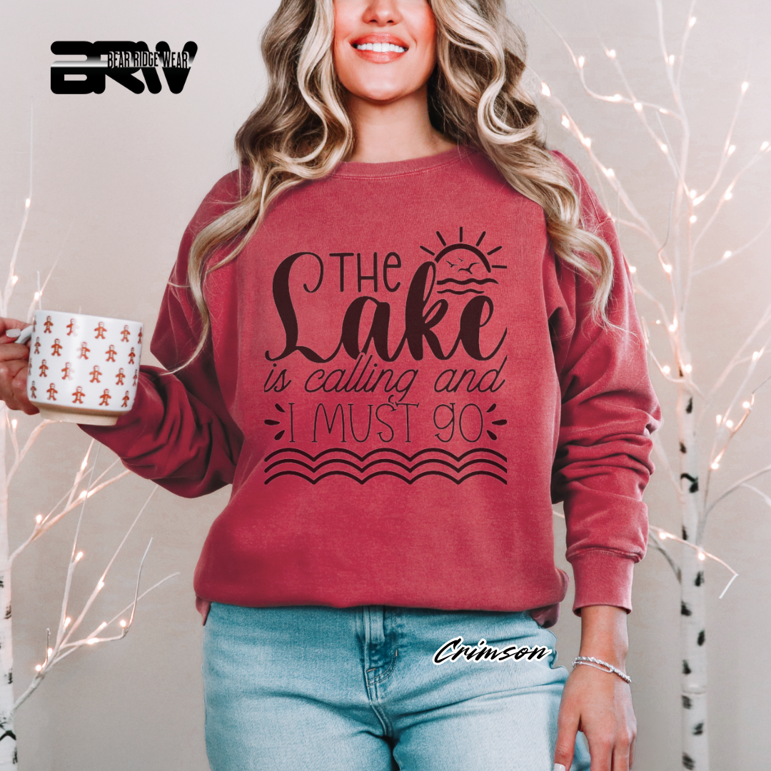 'The Lake Is Calling I Must Go' Crewneck Sweatshirt