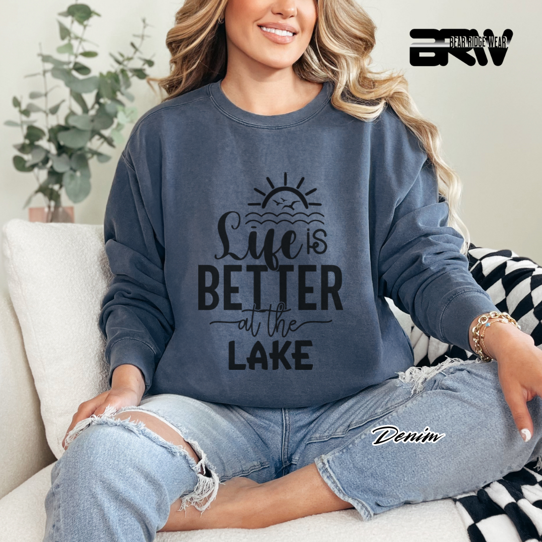 'Life is Better at The Lake' Crewneck Sweatshirt