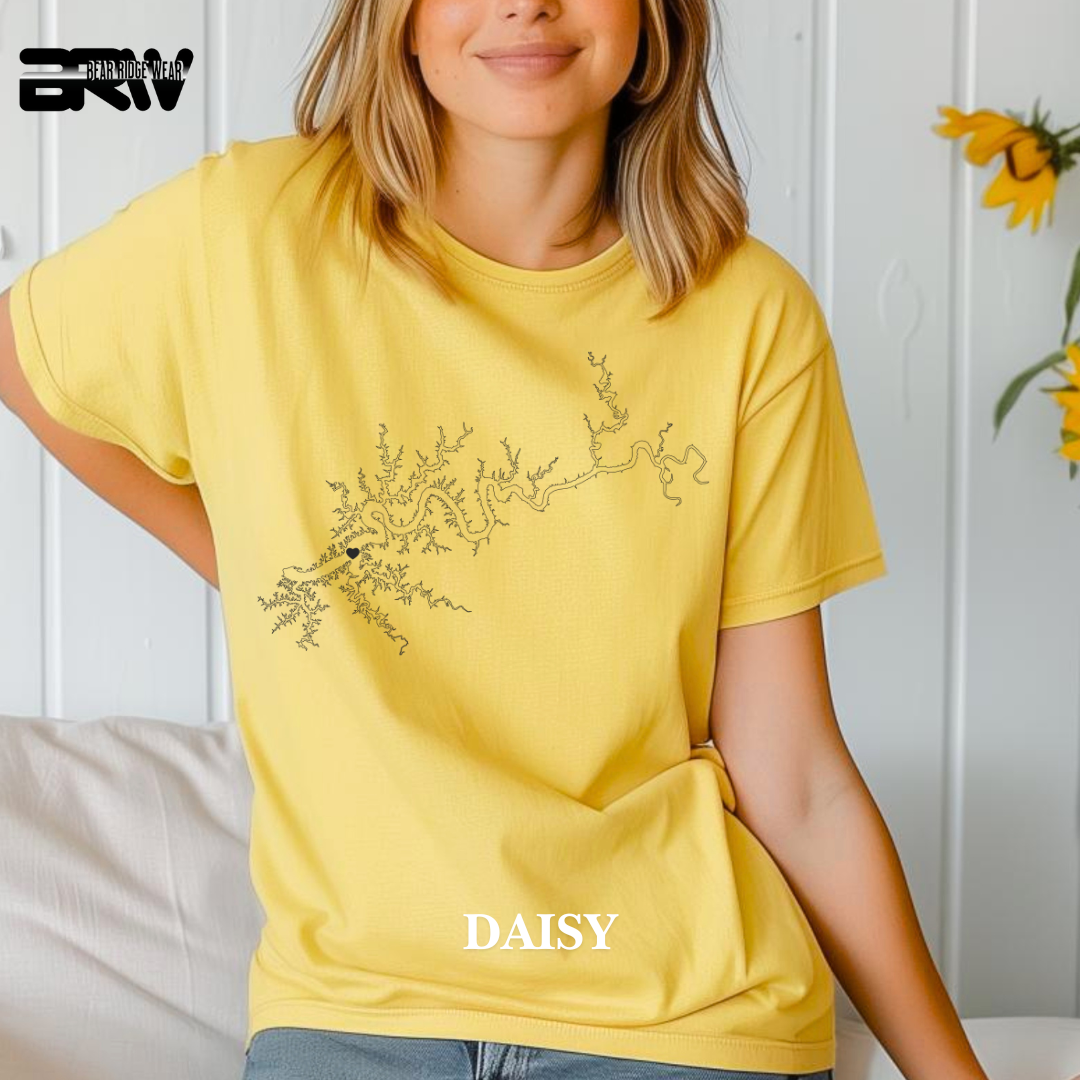 "Minimalist Lake Cumberland" Map Tee