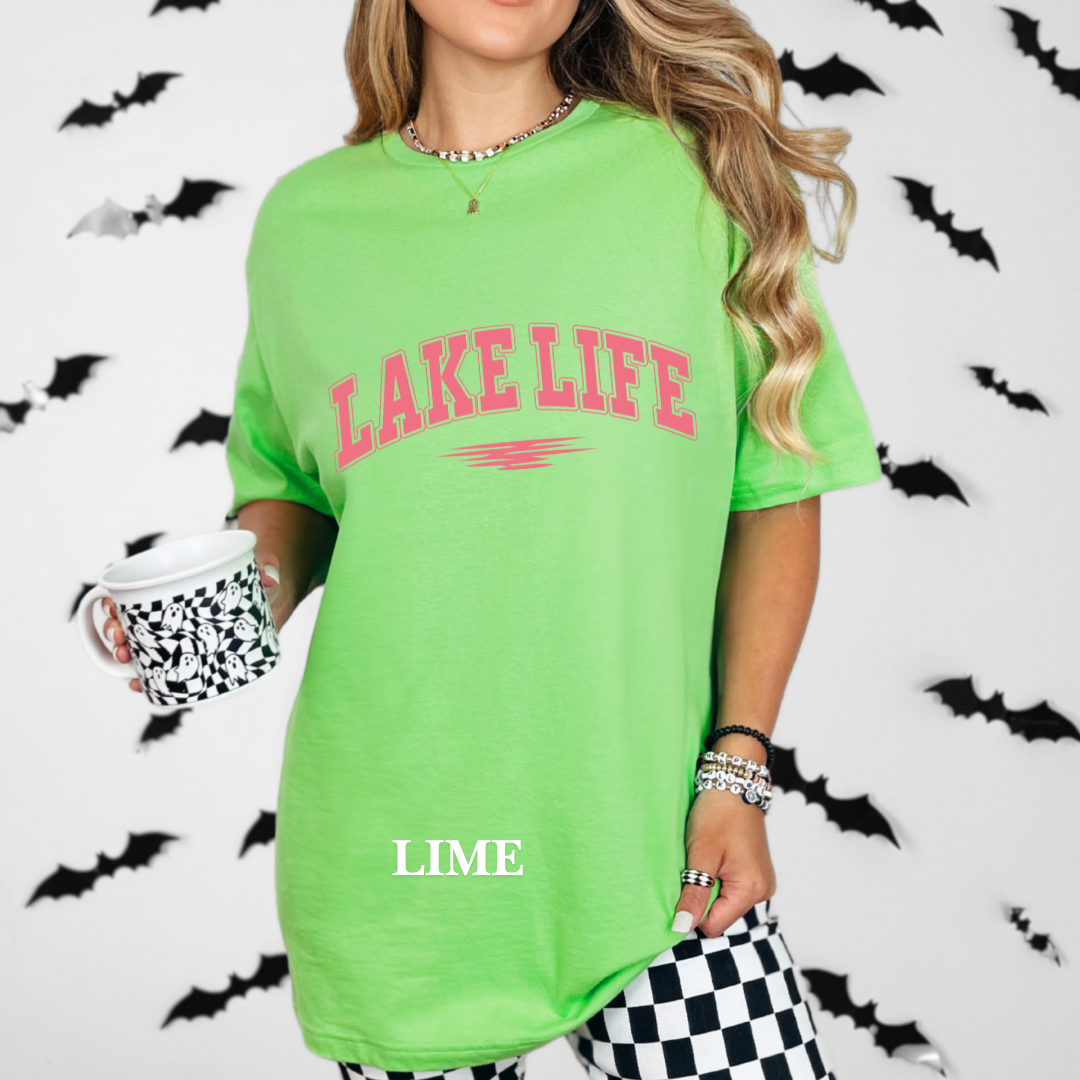 "Pink Stroke Lake Life " Tee