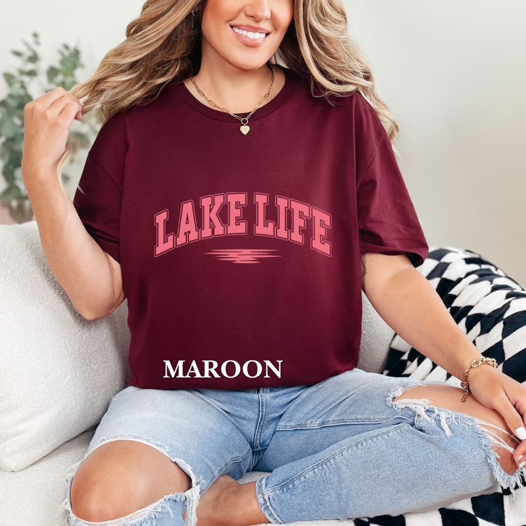 "Pink Stroke Lake Life " Tee