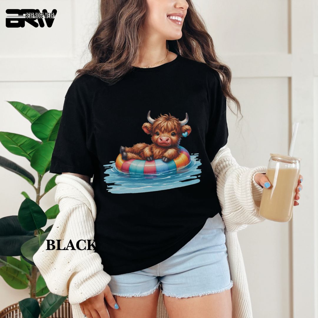 'Highland Cow-Float'  Summer Tee