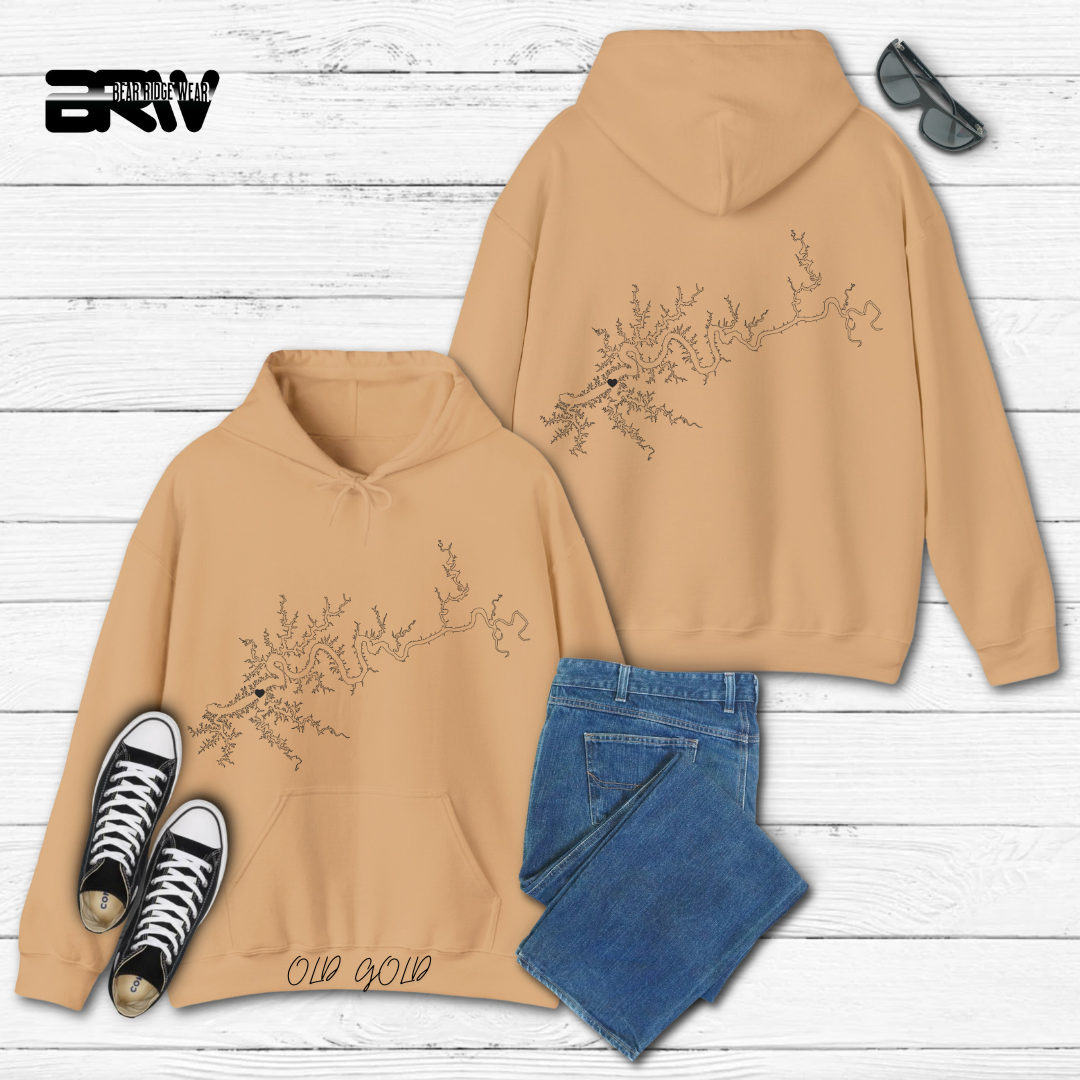 Minimalist Lake Cumberland Map Hoodie