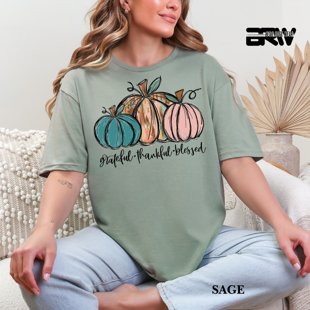 'Grateful Thankful Blessed' Fall Tee 3
