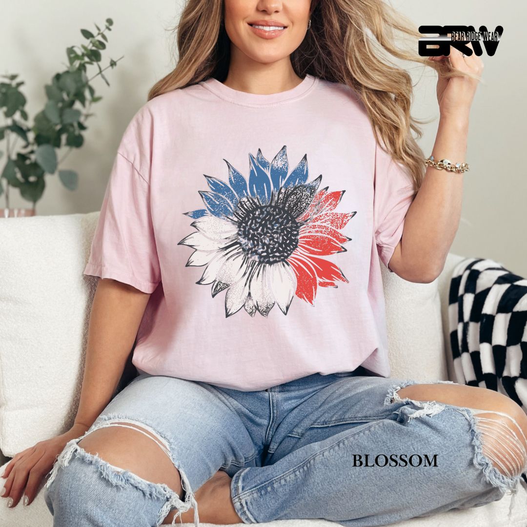 Sunflower- Patriotic Tee