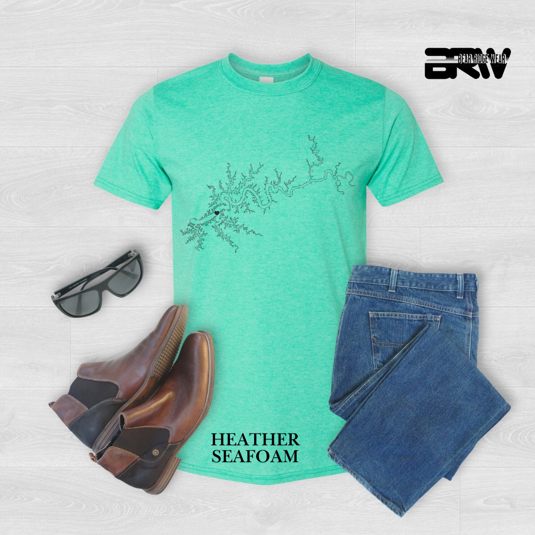 "Minimalist Lake Cumberland" Map Tee