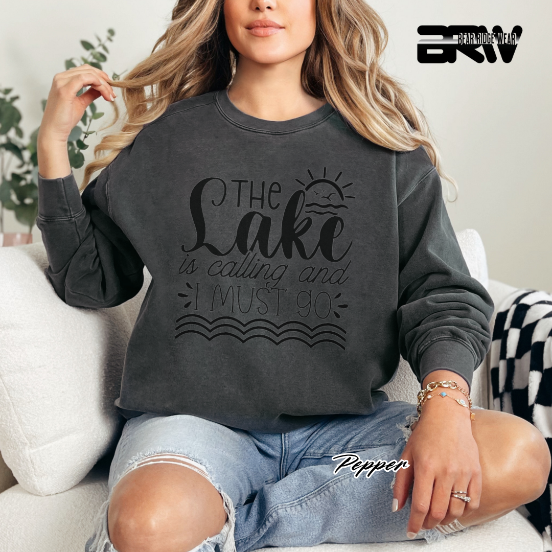 'The Lake Is Calling I Must Go' Crewneck Sweatshirt