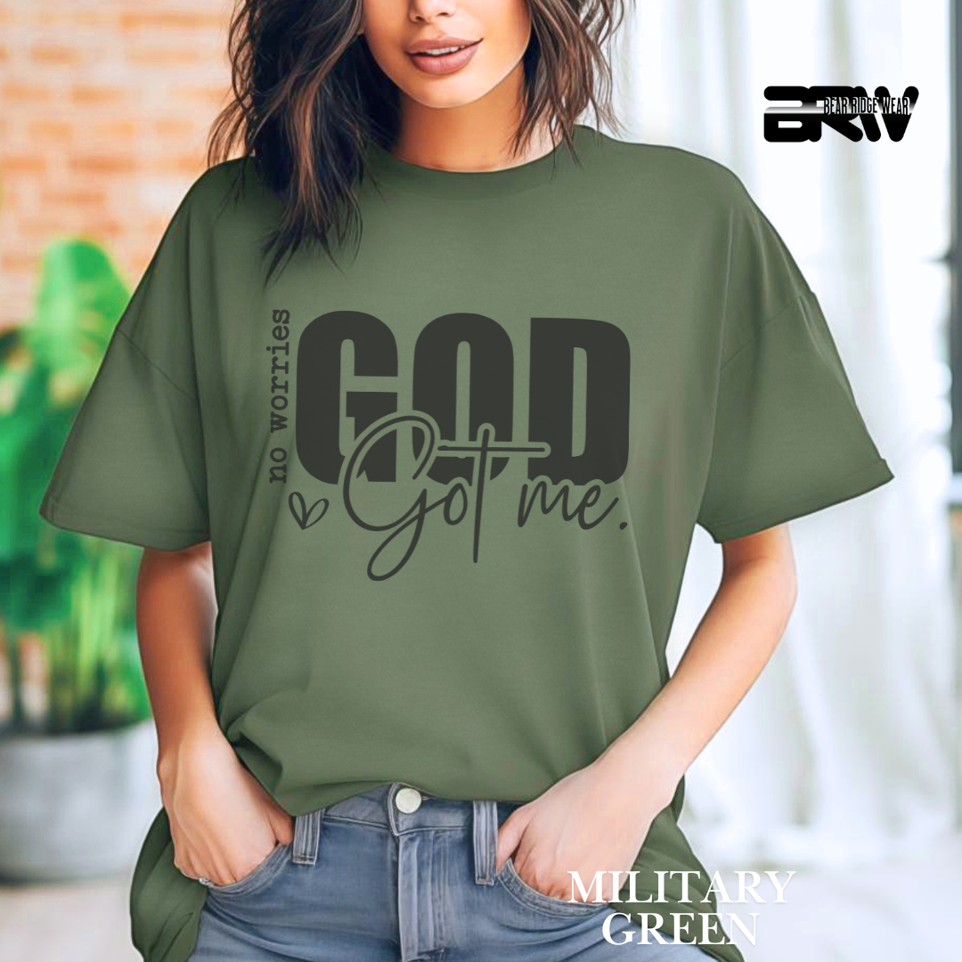'No Worries God Got Me' Faith Tee
