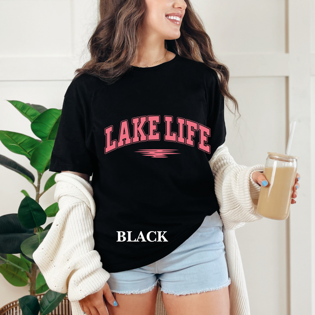 "Pink Stroke Lake Life " Tee
