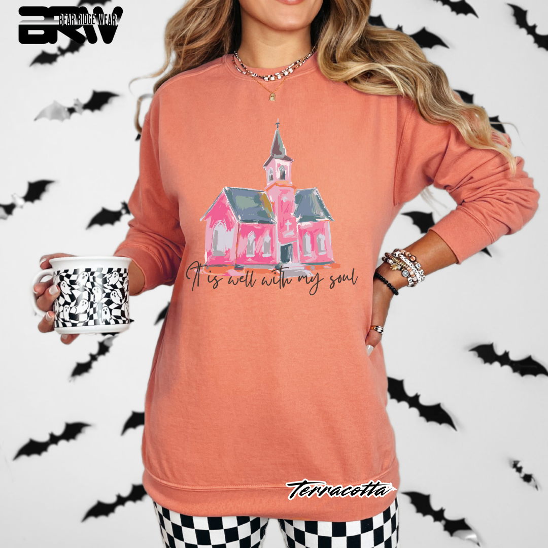 'It Is Well With My Soul' Black Faith Crewneck Sweatshirt