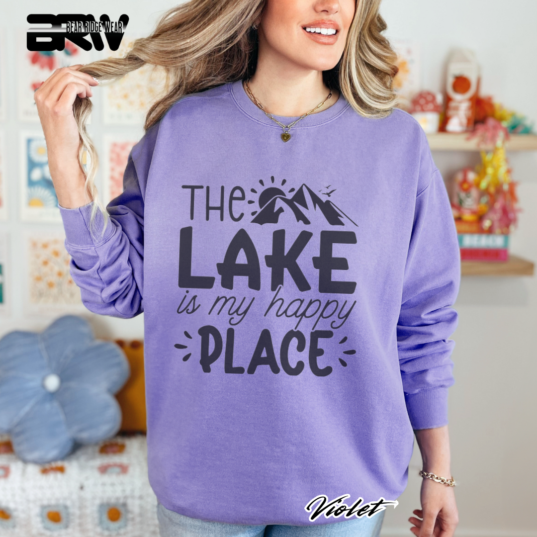 'The Lake Is My Happy Place' Crewneck Sweatshirt