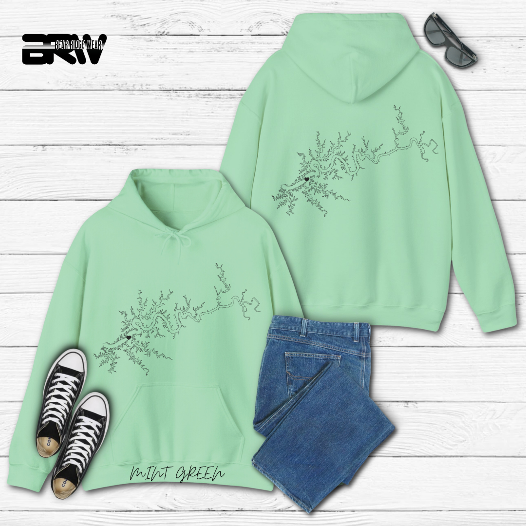 Minimalist Lake Cumberland Map Hoodie