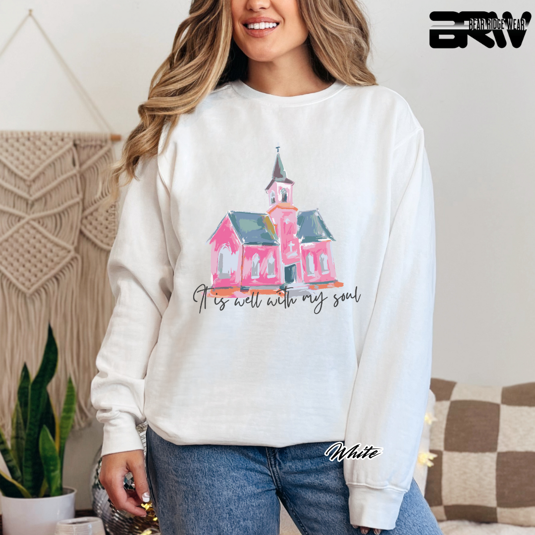 'It Is Well With My Soul' Black Faith Crewneck Sweatshirt