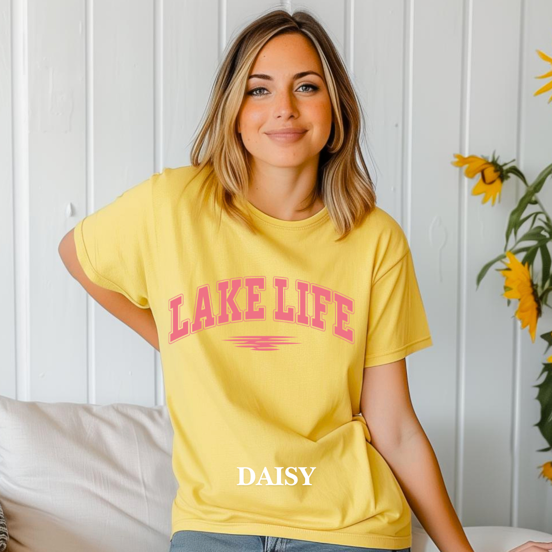 "Pink Stroke Lake Life " Tee