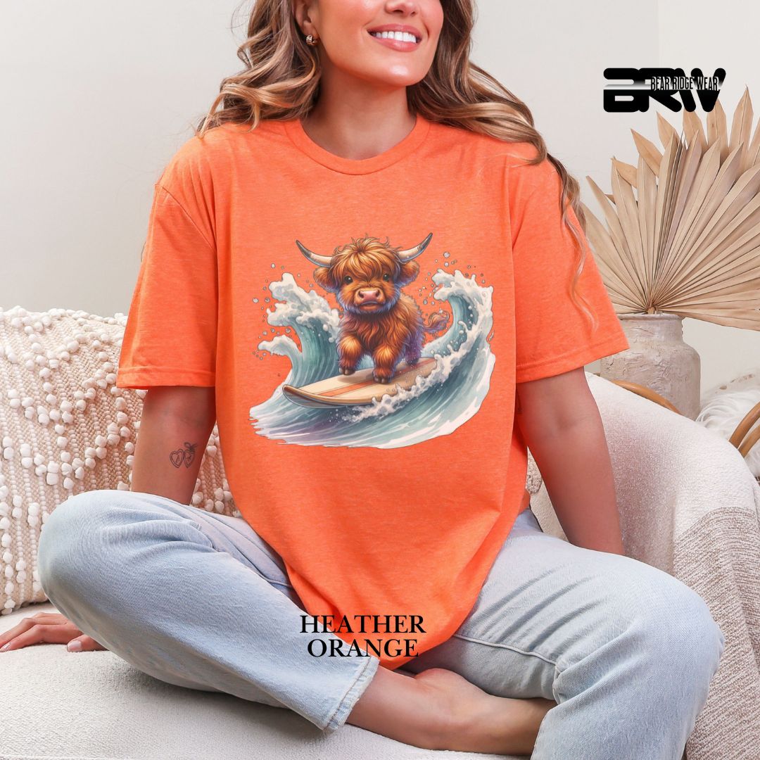 'Highland Cow-Surfing' 2 Summer Tee