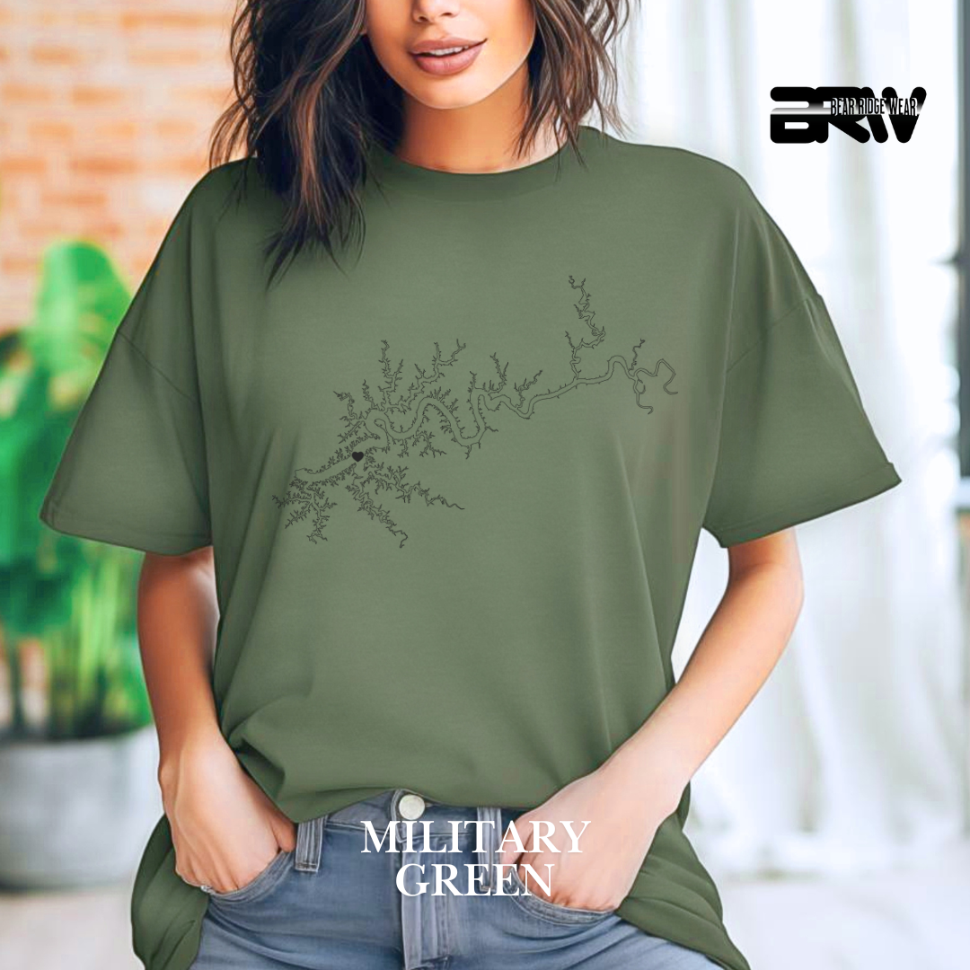 "Minimalist Lake Cumberland" Map Tee